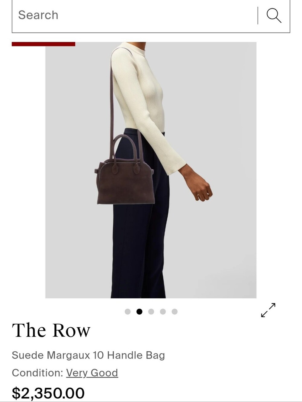 The Row Suede Margaux 10 Handle Bag in Dark Brown
